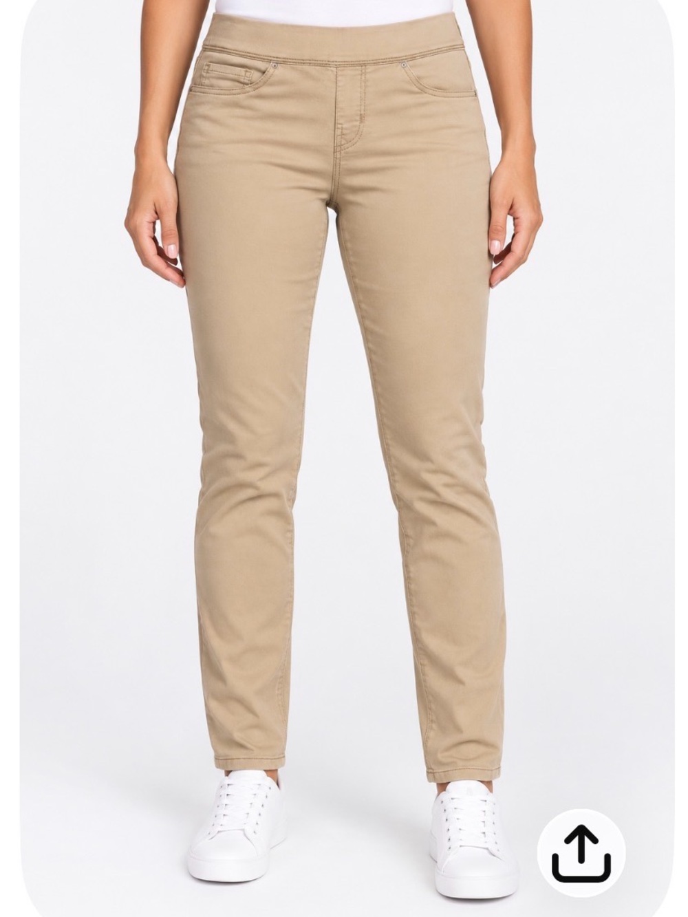 Signature by Levi Strauss Khaki Ankle-Length Slim Straight Jeans